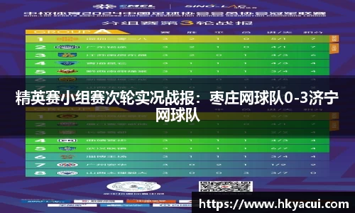 精英赛小组赛次轮实况战报：枣庄网球队0-3济宁网球队